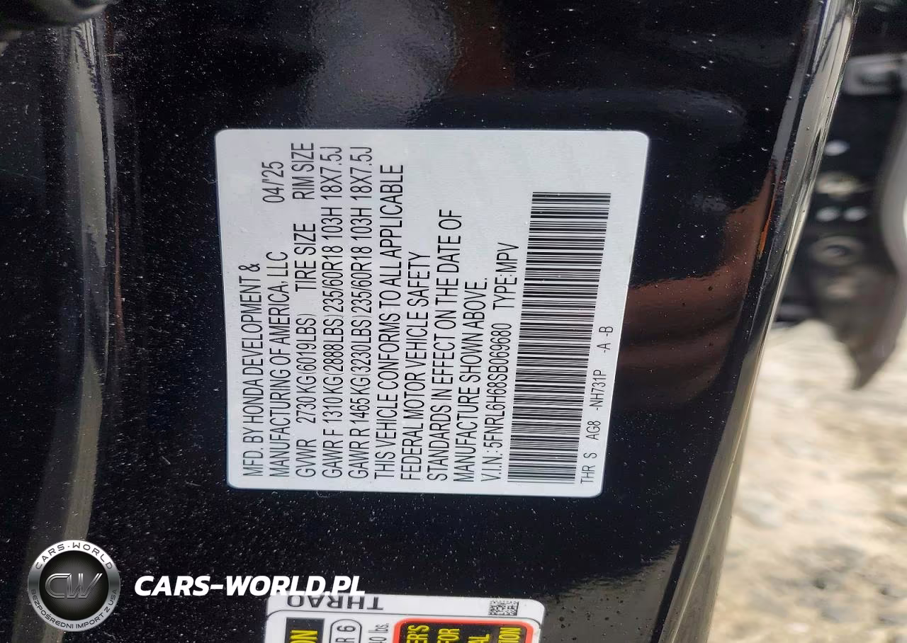2025 Honda Odyssey Exl VIN:5FNRL6H68SB069680 - 13