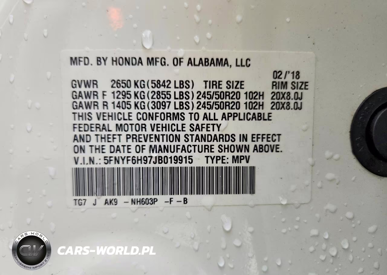 2018 Honda Pilot Touring VIN:5FNYF6H97JB019915 - 13