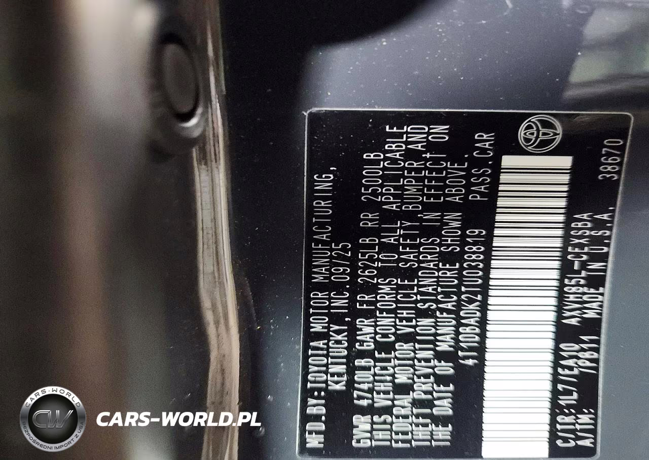 2026 Toyota Camry Se VIN:4T1DBADK2TU038819 - 13