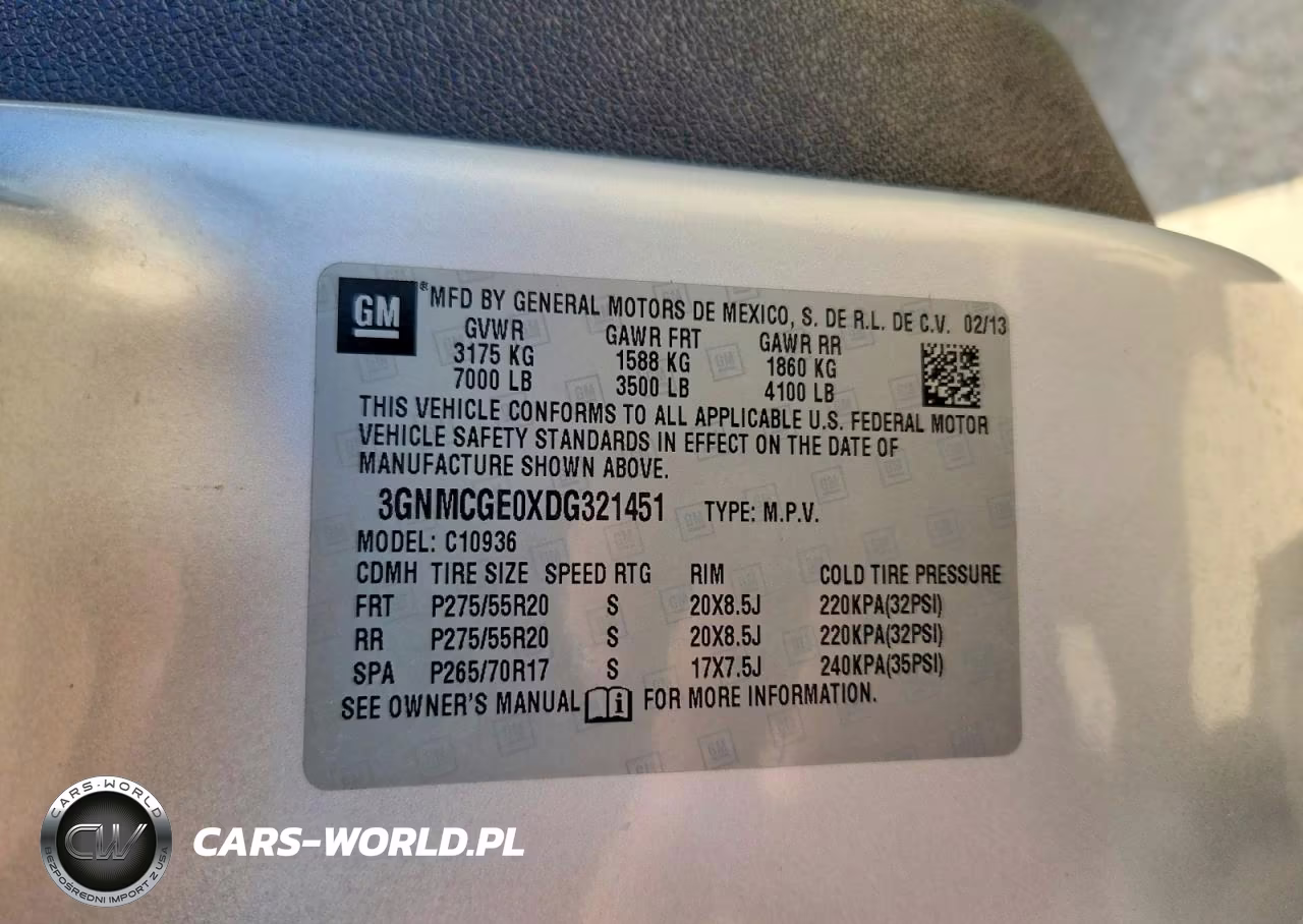 CHEVROLET AVALANCHE VIN:3GNMCGE0XDG321451 - 12
