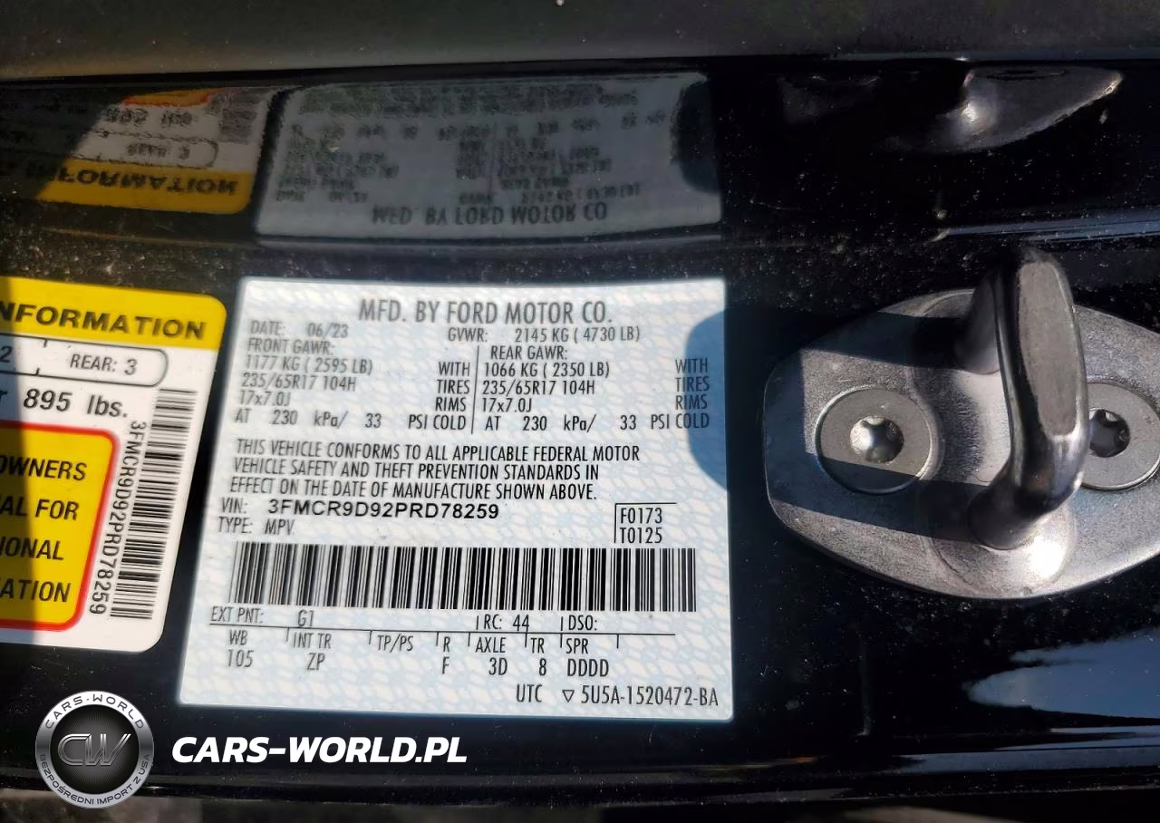 2023 Ford Bronco Sport Badlands VIN:3FMCR9D92PRD78259 - 13