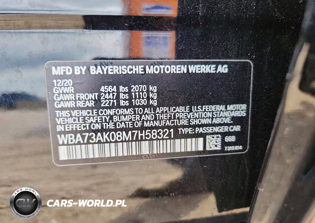 2021 BMW 228Xi VIN:WBA73AK08M7H58321 - 12