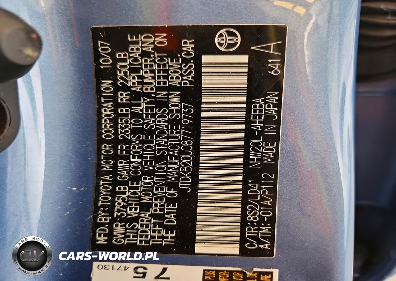 2008 Toyt Prius VIN:JTDKB20U087719737 - 12