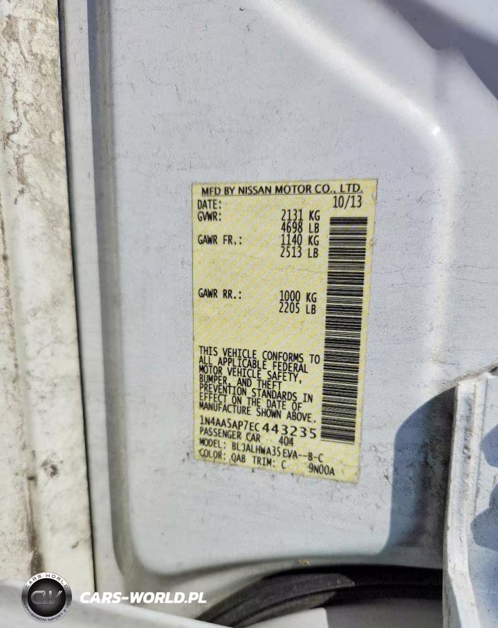 2014 Nissan Maxima 3.5 Sv VIN:1N4AA5AP7EC443235 - 13