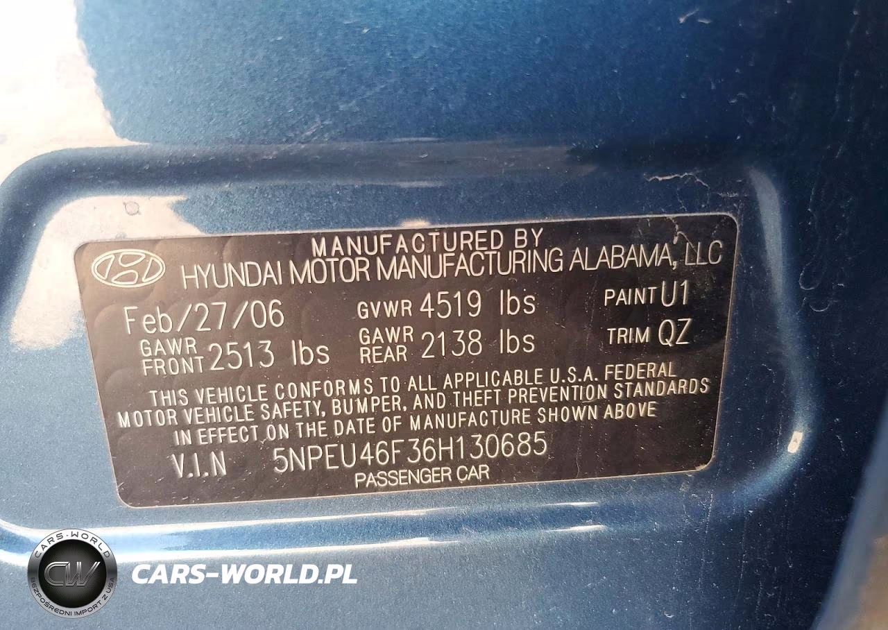 2006 Hyundai Sonata Gls V6 VIN:5NPEU46F36H130685 - 12