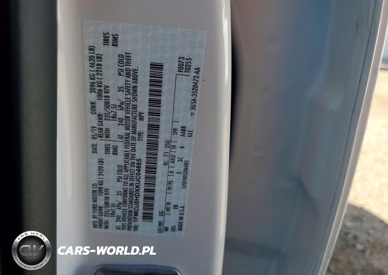 2019 Ford Escape Sel VIN:1FMCU0HDXKUC04885 - 13
