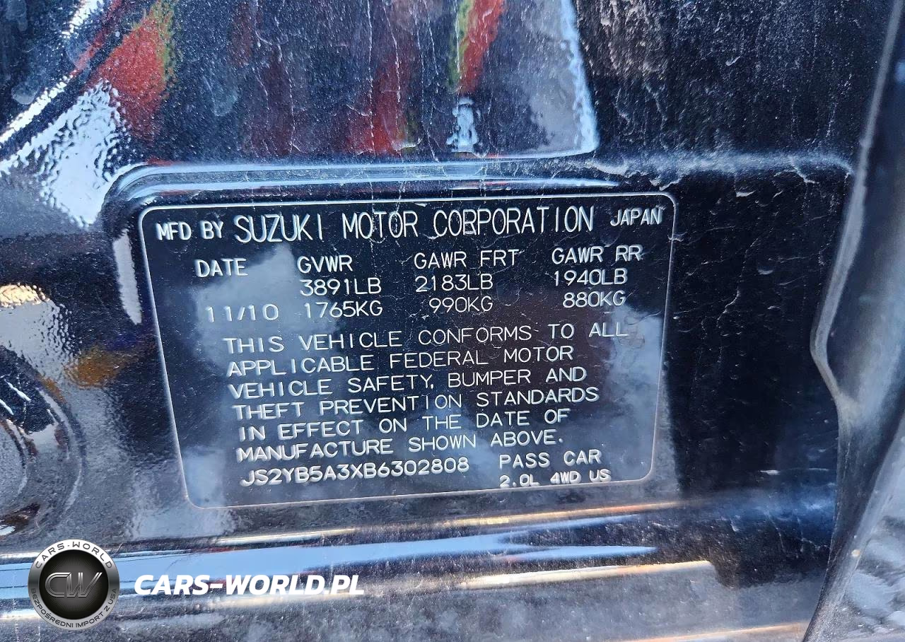 2011 Suzuki Sx4 VIN:JS2YB5A3XB6302808 - 12