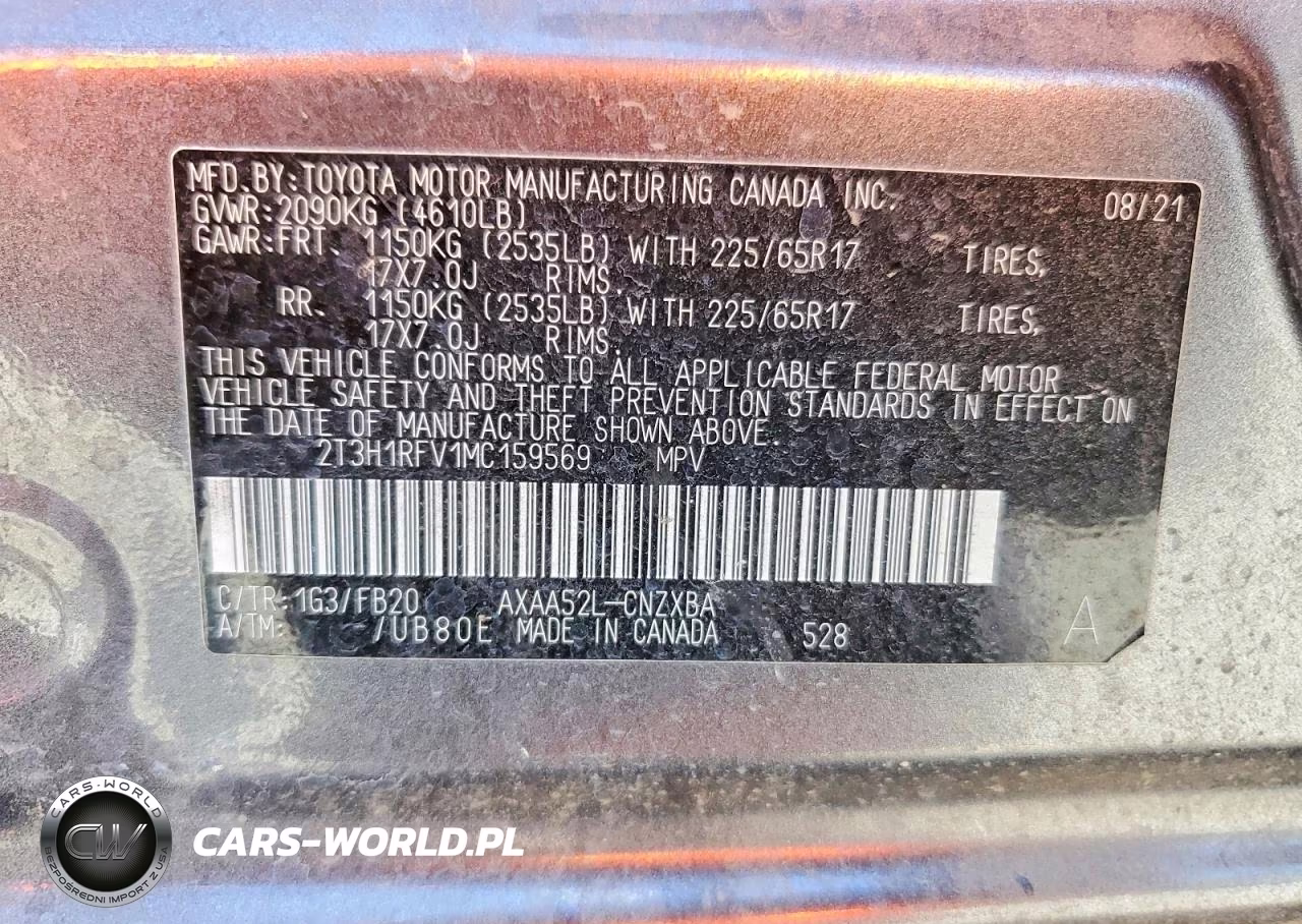 2021 Toyota Rav4 Le VIN:2T3H1RFV1MC159569 - 13