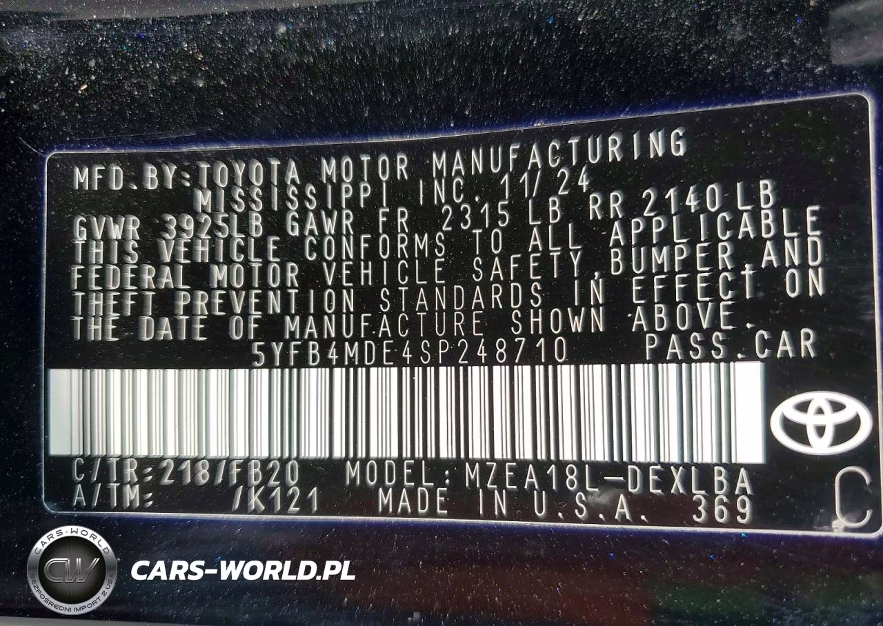 2025 Toyota Corolla Le VIN:5YFB4MDE4SP248710 - 13