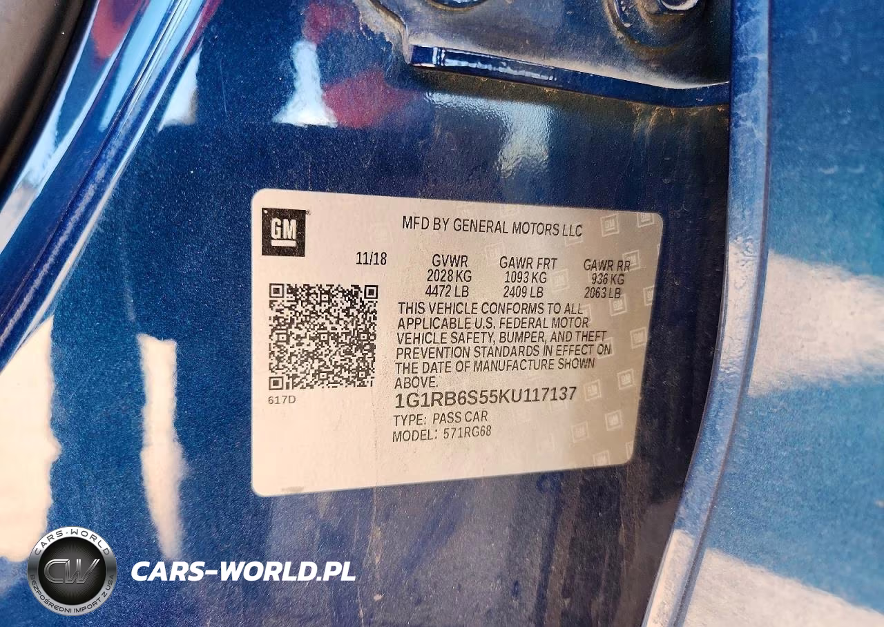 2019 Chevrolet Volt Premier VIN:1G1RB6S55KU117137 - 12