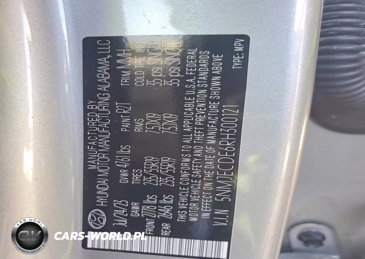 2024 Hyundai Tucson Limited VIN:5NMJECDE6RH300121 - 12