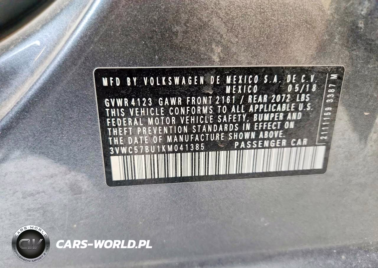 2019 Volkswagen Jetta S VIN:3VWC57BU1KM041385 - 12