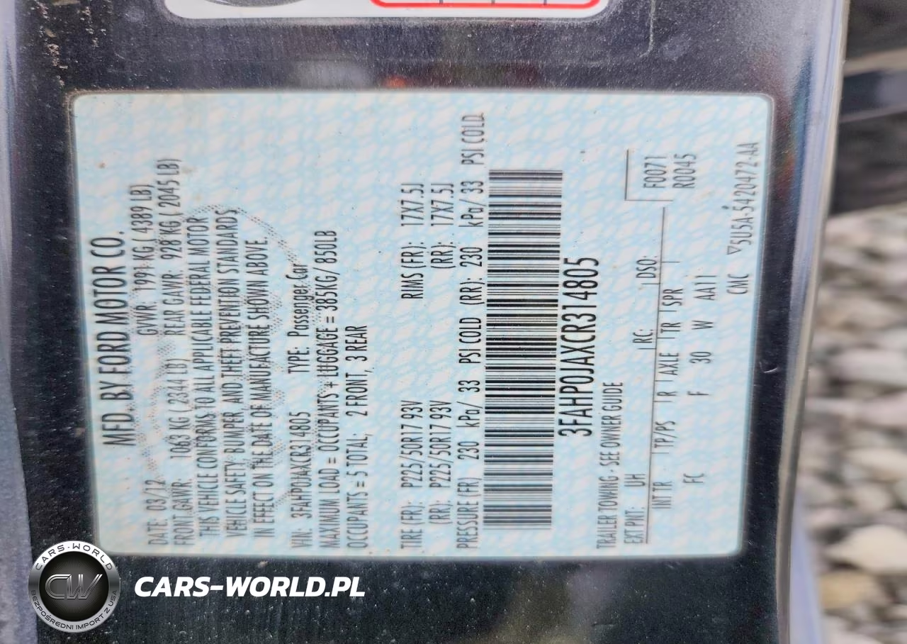 2012 Ford Fusion Sel VIN:3FAHP0JAXCR314805 - 12