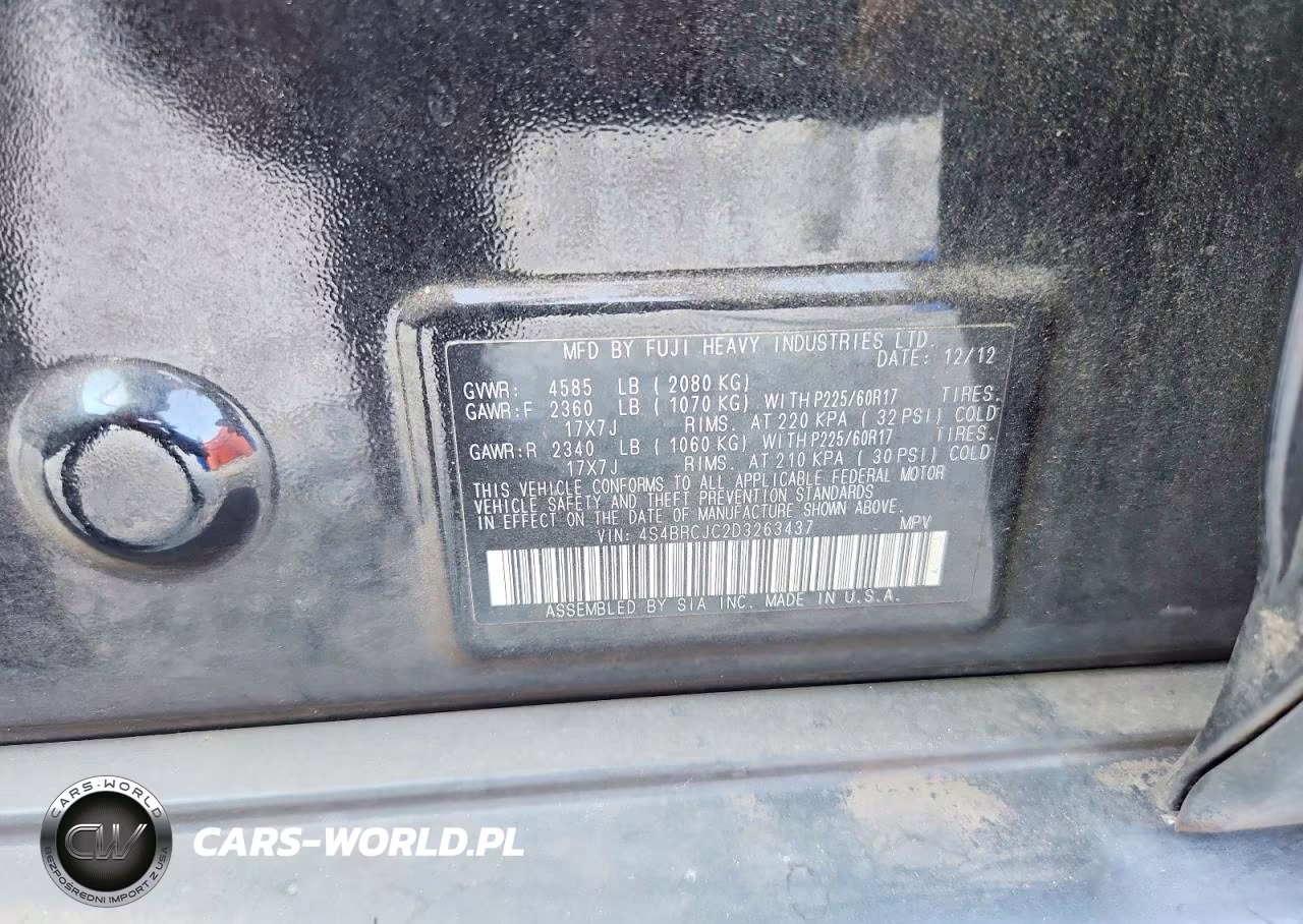 2013 Subaru Outback 2.5I Limited VIN:4S4BRCJC2D3263437 - 13