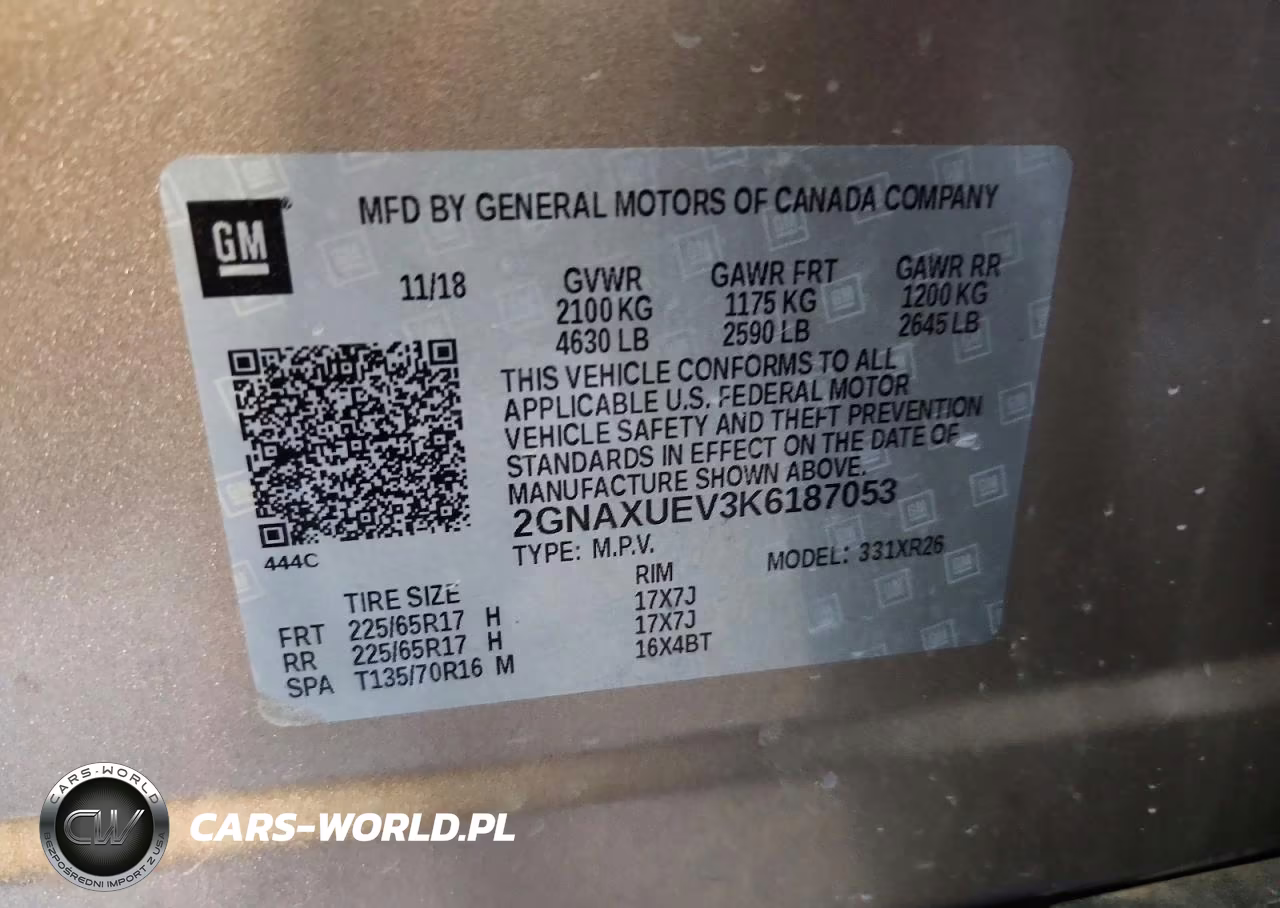 2019 Chevrolet Equinox Lt (1Lt) VIN:2GNAXUEV3K6187053 - 13