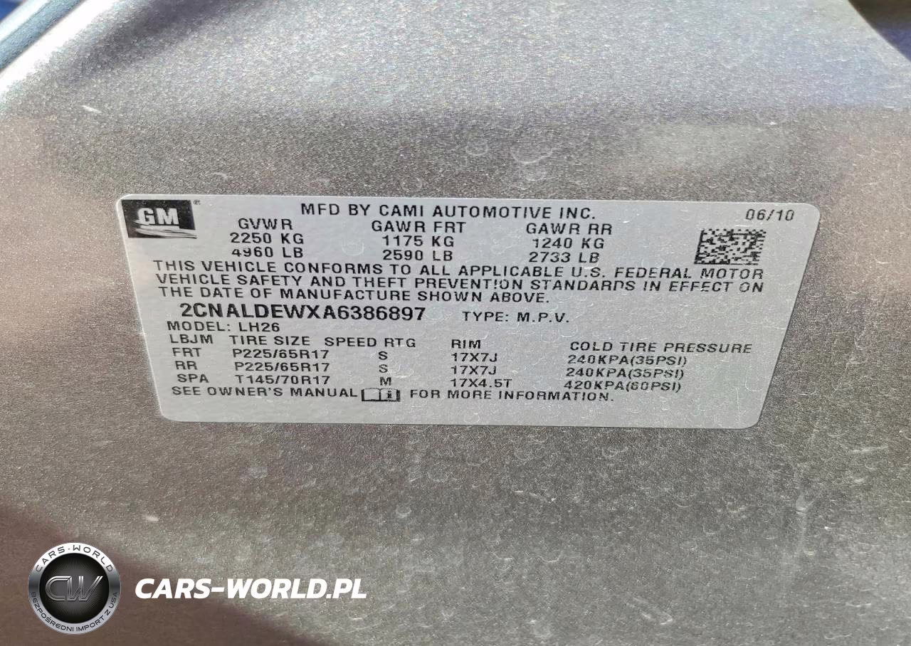2010 Chevrolet Equinox Lt VIN:2CNALDEWXA6386897 - 12