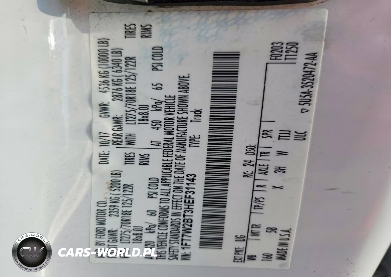 2017 Ford F250 Super Duty VIN:1FT7W2BT3HEF31143 - 13