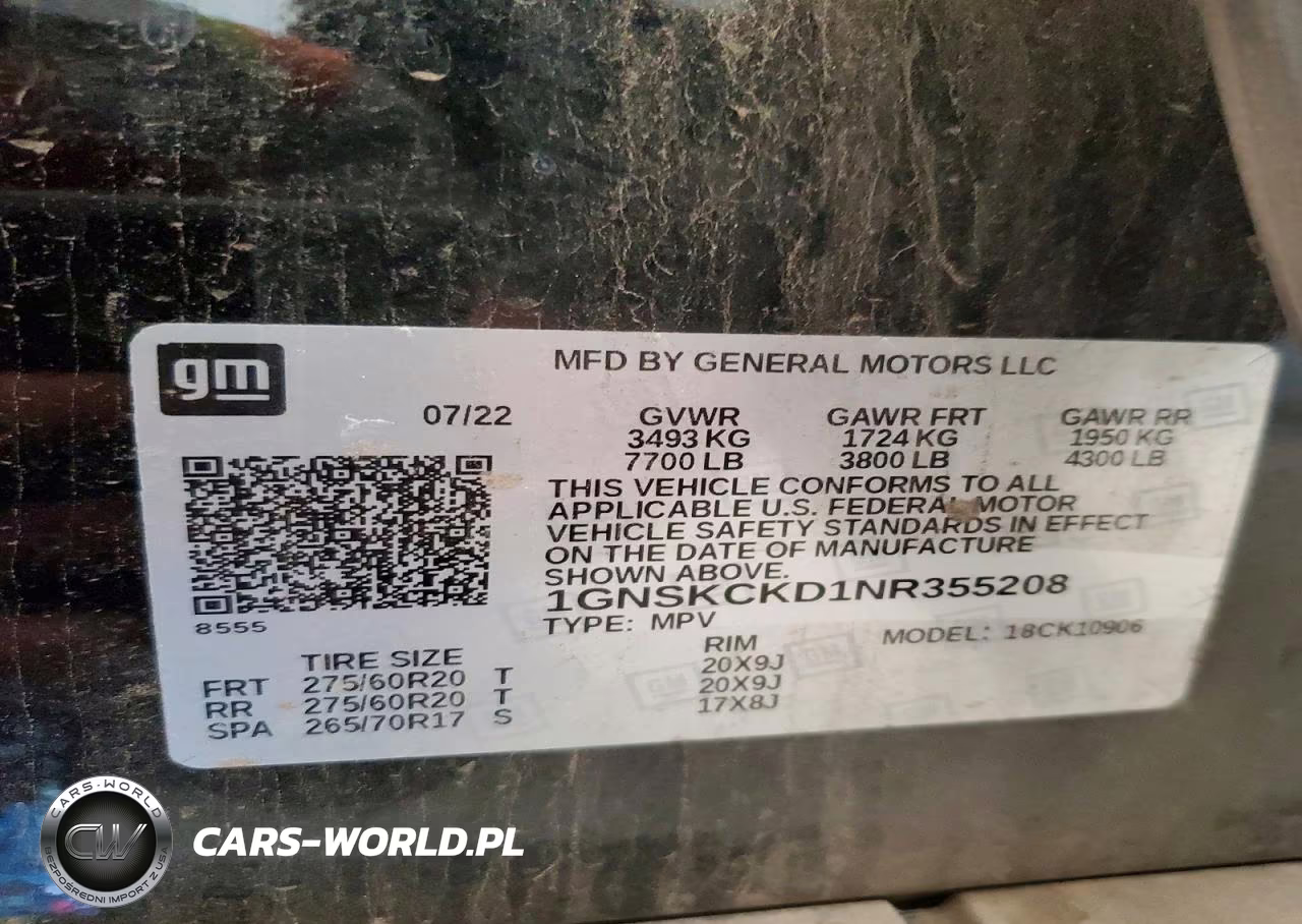 2022 Chevrolet Suburban K1500 Lt VIN:1GNSKCKD1NR355208 - 14