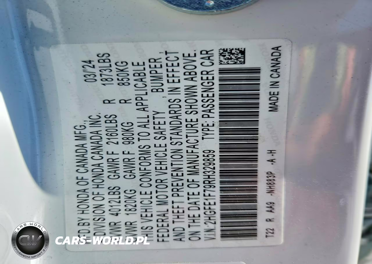 2024 Honda Civic Ex VIN:2HGFE1F79RH329859 - 13