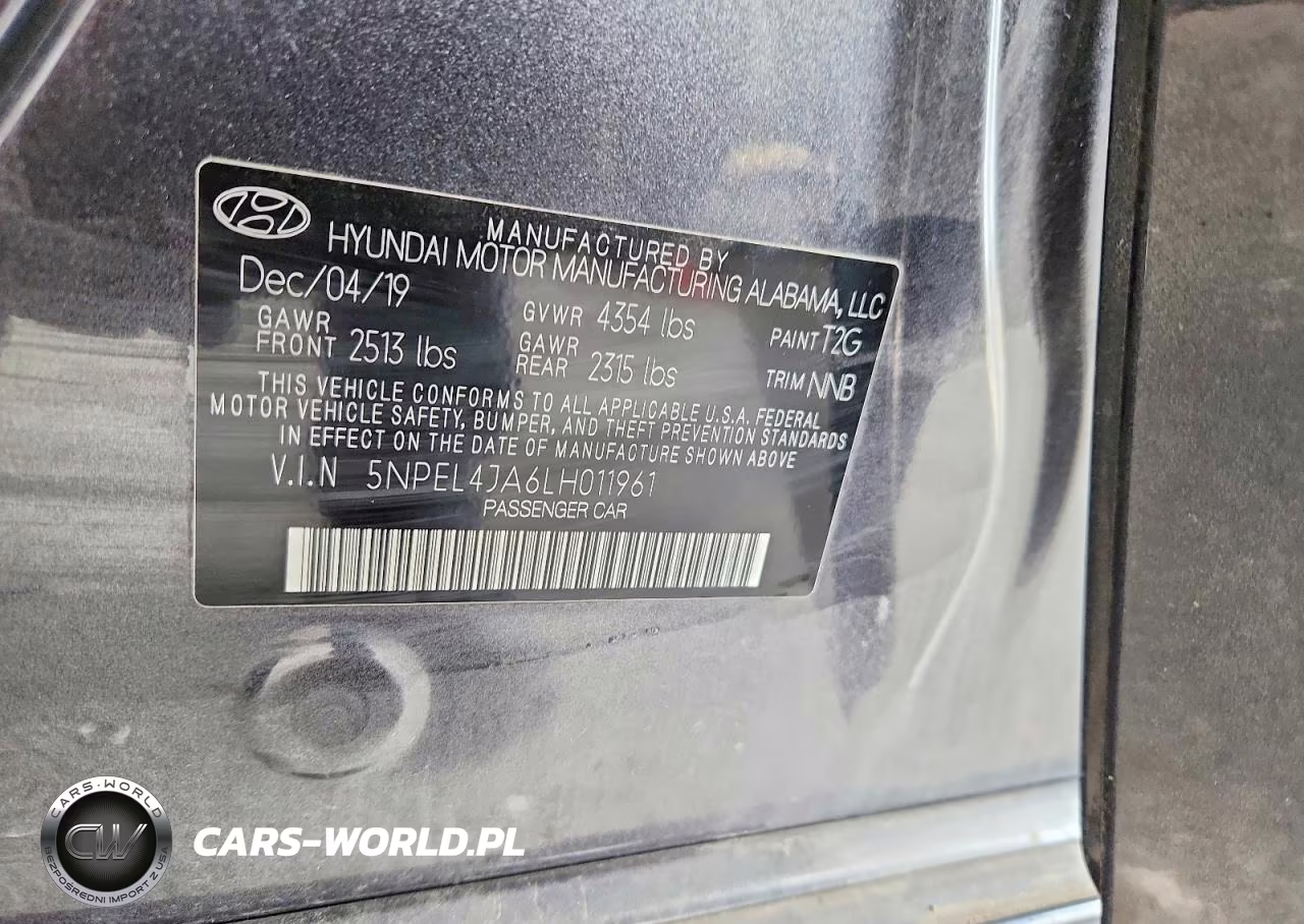 2020 Hyundai Sonata Sel VIN:5NPEL4JA6LH011961 - 12