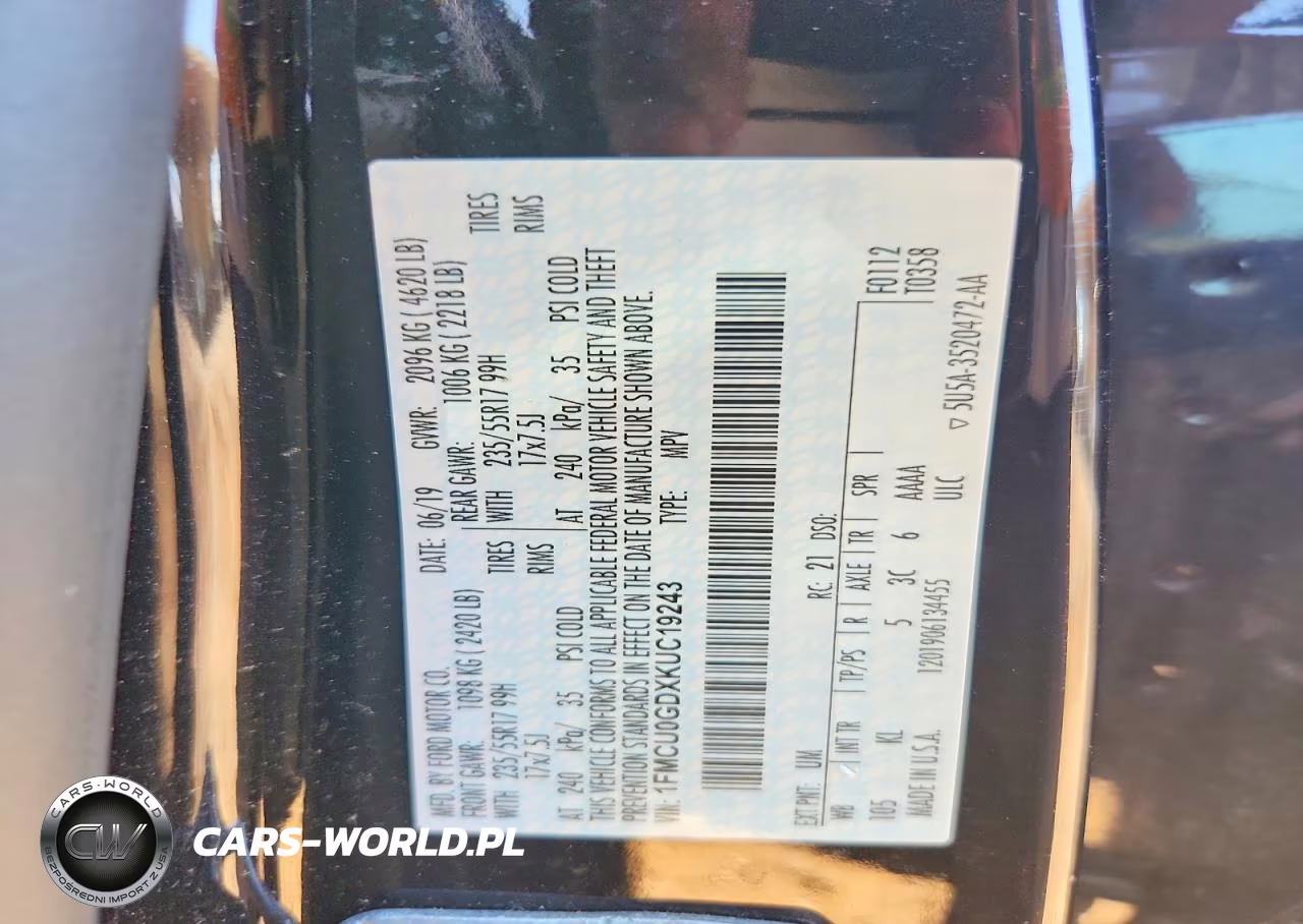 2019 Ford Escape Se VIN:1FMCU0GDXKUC19243 - 14