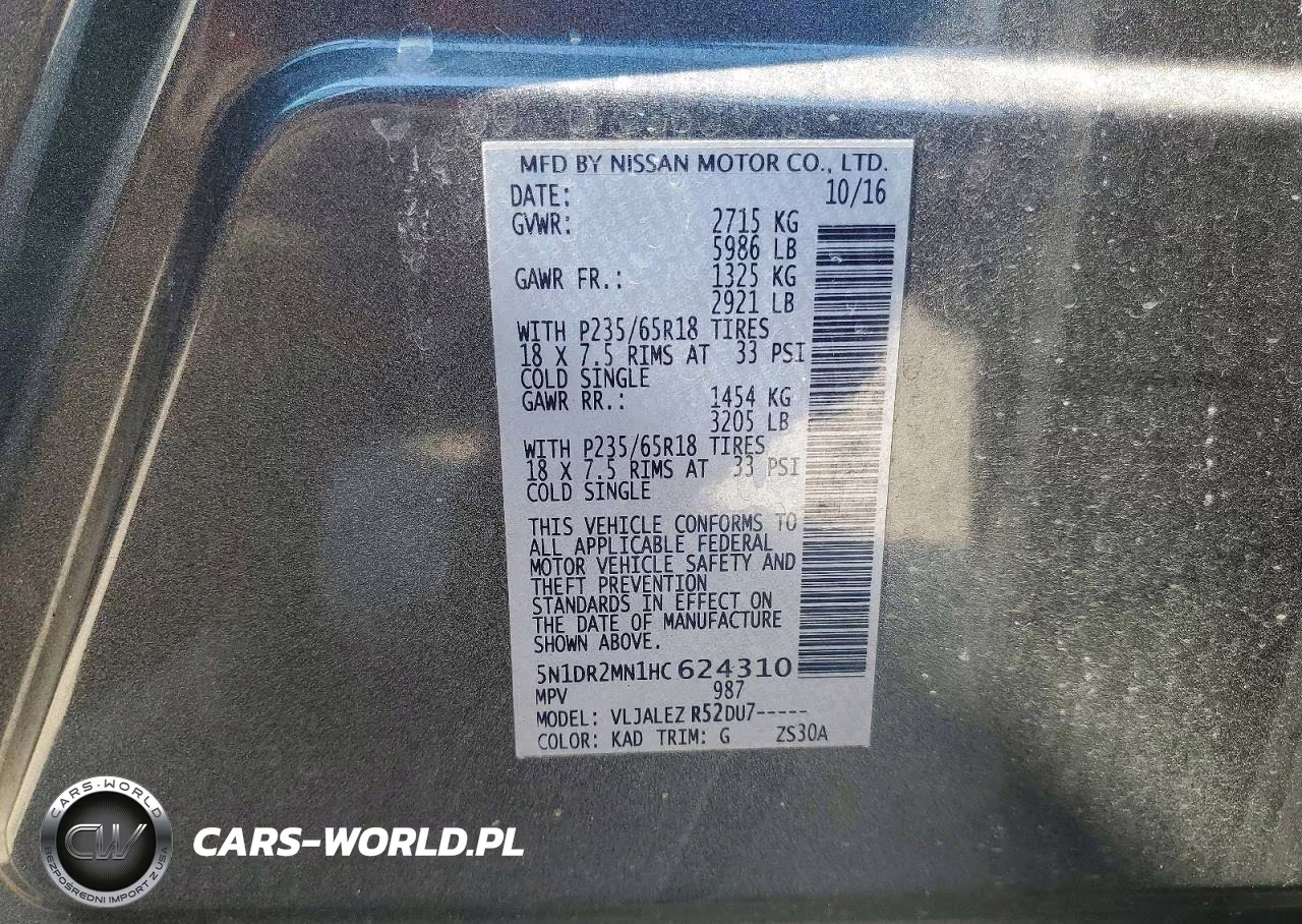 2017 Nissan Pathfinder Sv VIN:5N1DR2MN1HC624310 - 13