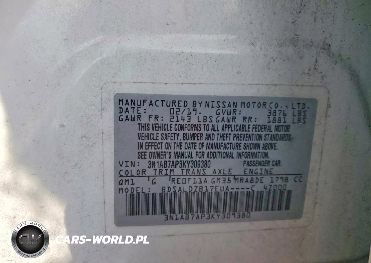 2019 Nissan Sentra Sv VIN:3N1AB7AP3KY309380 - 12