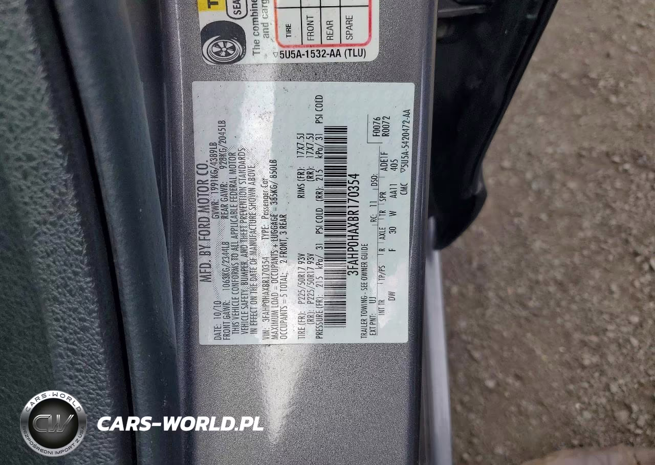 2011 Ford Fusion Se VIN:3FAHP0HAXBR170354 - 12