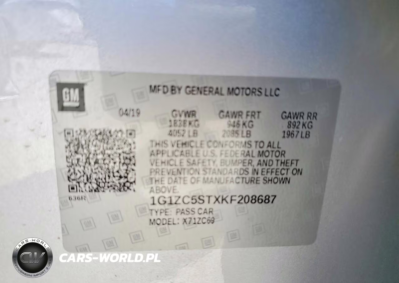 2019 Chevrolet Malibu Ls VIN:1G1ZC5STXKF208687 - 12