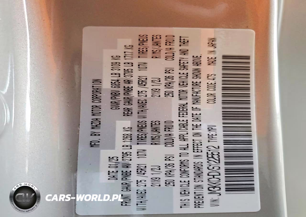 2025 Mazda Cx-90 Premium Sport VIN:JM3KKCHDXS1225512 - 14