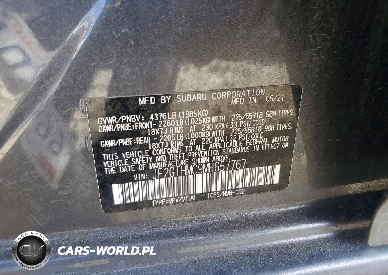 2021 Subaru Crosstrek Limited VIN:JF2GTHMC9MH657767 - 13