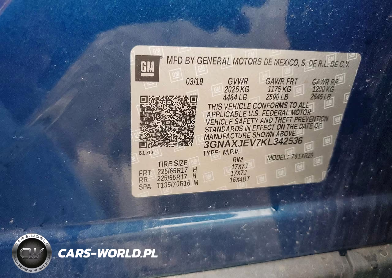 2019 Chevrolet Equinox Lt VIN:3GNAXJEV7KL342536 - 13