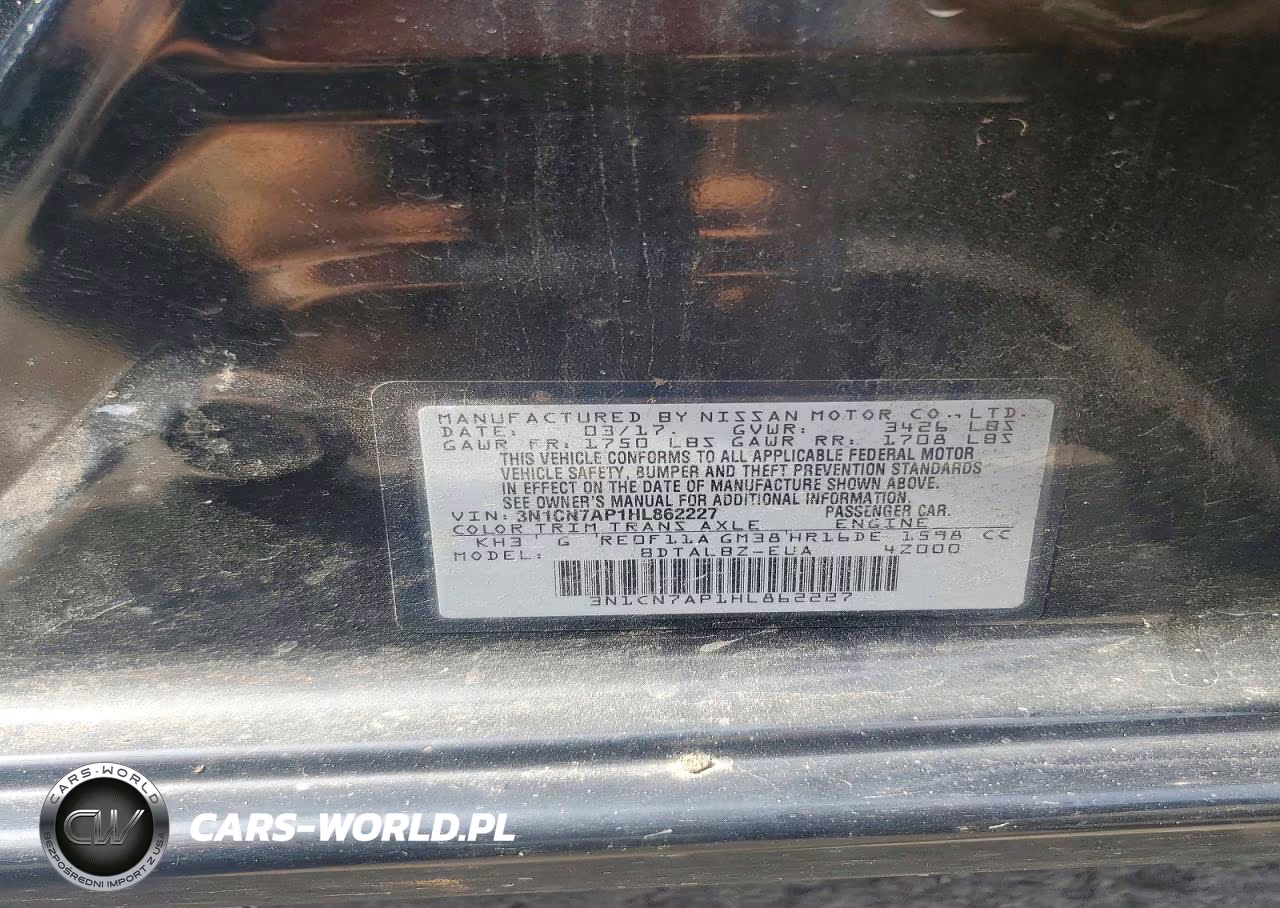 2017 Nissan Versa 1.6 Sv VIN:3N1CN7AP1HL862227 - 12