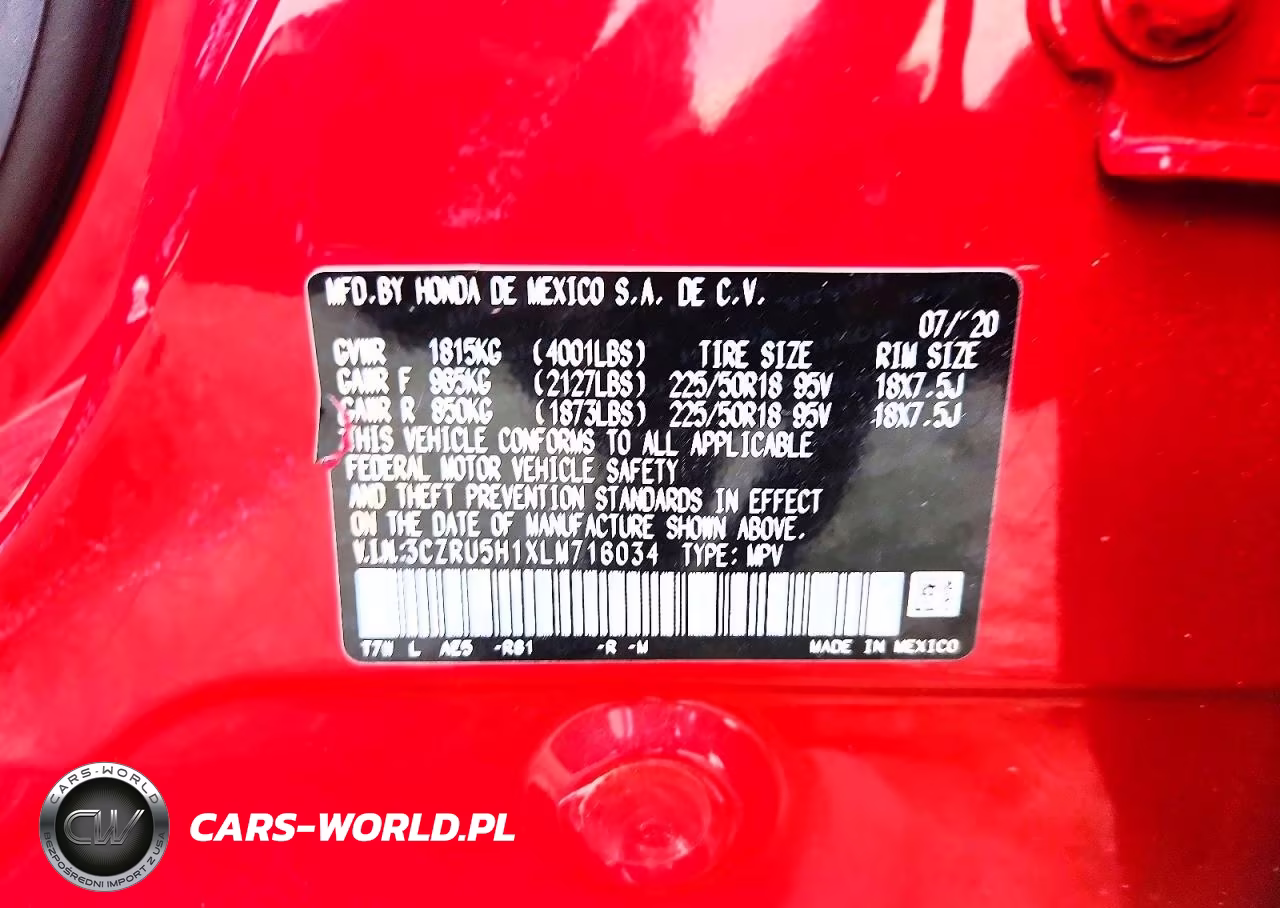 2020 Honda Hr-V Sport VIN:3CZRU5H1XLM716034 - 13