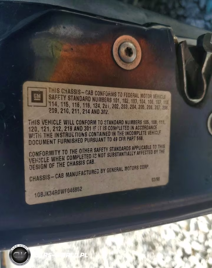1998 Chevrolet Gmt-400 Dump Truck VIN:1GBJK34R0WF046852 - 12
