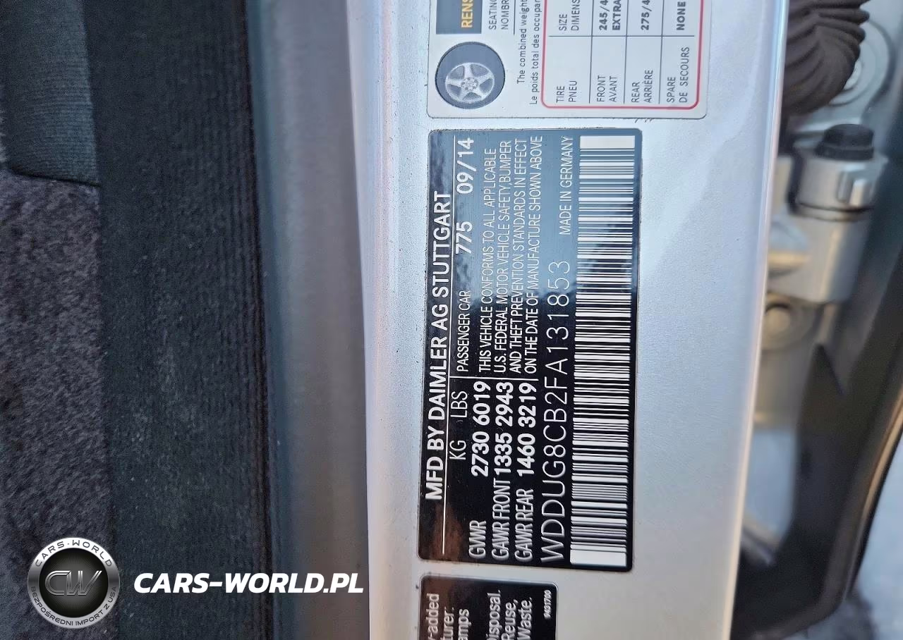 2015 Mercedes-Benz S 550 VIN:WDDUG8CB2FA131853 - 12