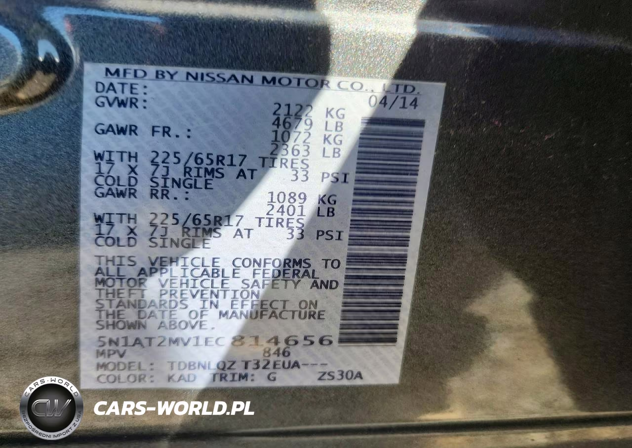 2014 Nissan Rogue Sv VIN:5N1AT2MV1EC814656 - 13