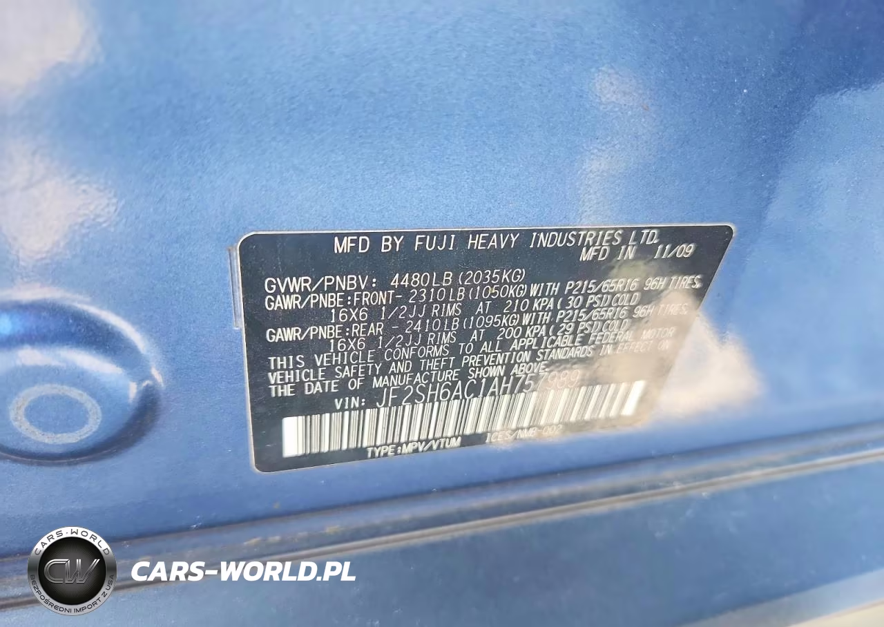 2010 Subaru Forester 2.5X VIN:JF2SH6AC1AH757989 - 13