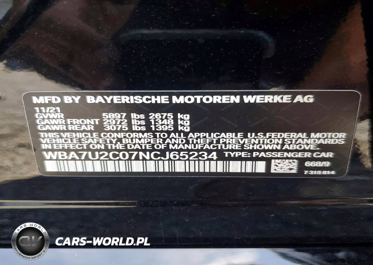 2022 BMW 750 Xi VIN:WBA7U2C07NCJ65234 - 13