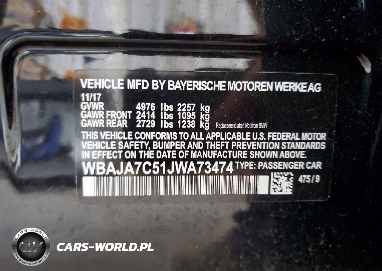 2018 BMW 530 Xi VIN:WBAJA7C51JWA73474 - 12