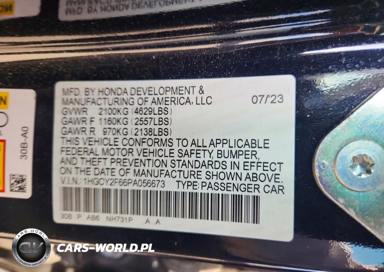 2023 Honda Accord Hybrid Ex-L VIN:1HGCY2F66PA056673 - 12