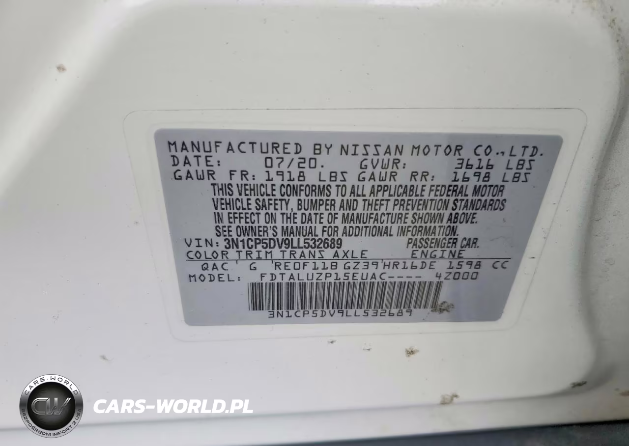 2020 Nissan Kicks Sr VIN:3N1CP5DV9LL532689 - 12
