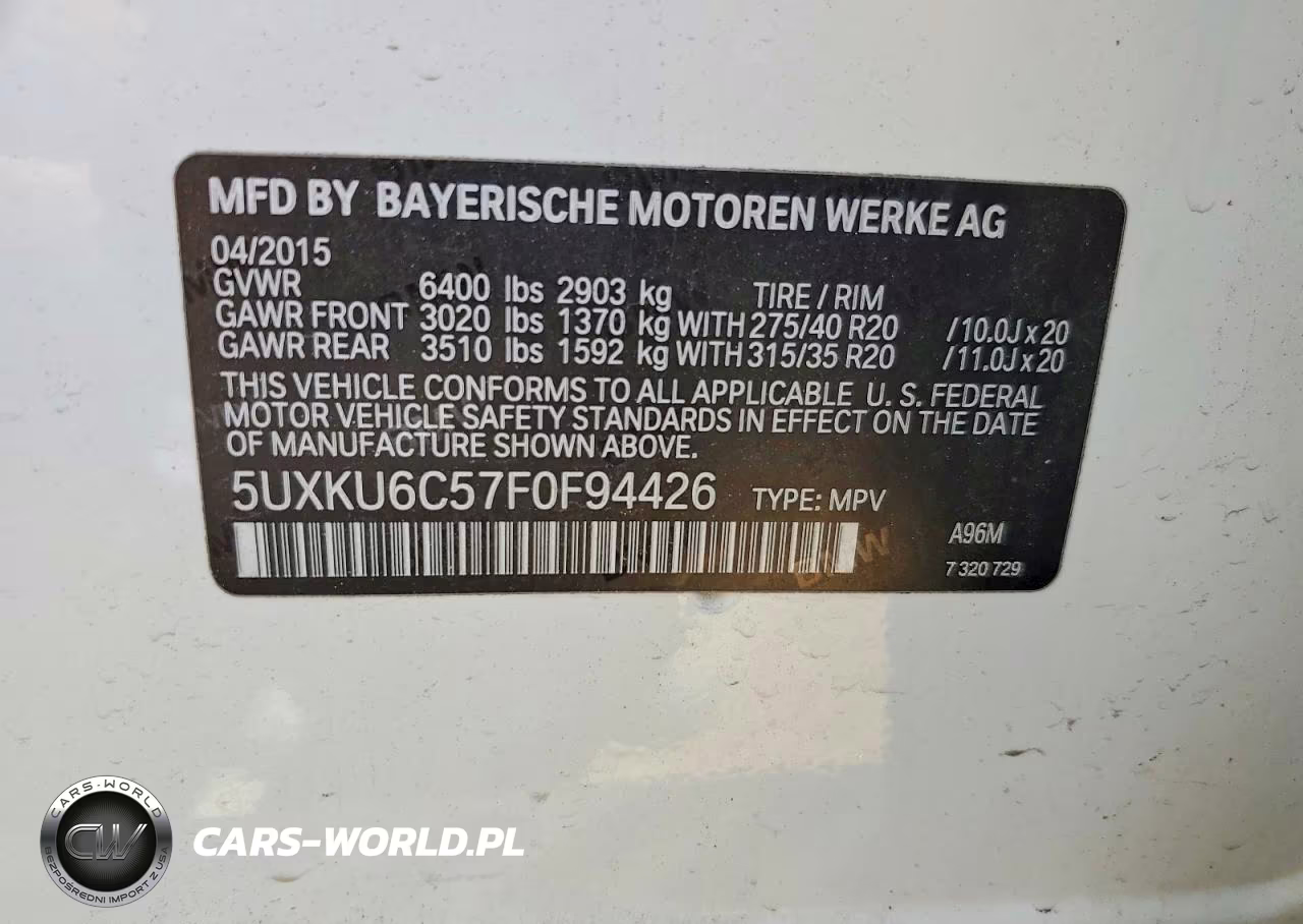 2015 BMW X6 xDrive50I VIN:5UXKU6C57F0F94426 - 13