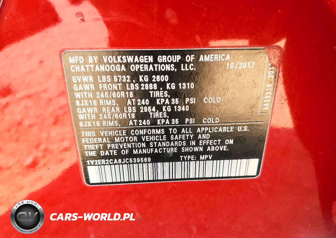 2018 Volkswagen Atlas Sel VIN:1V2ER2CA6JC539569 - 13