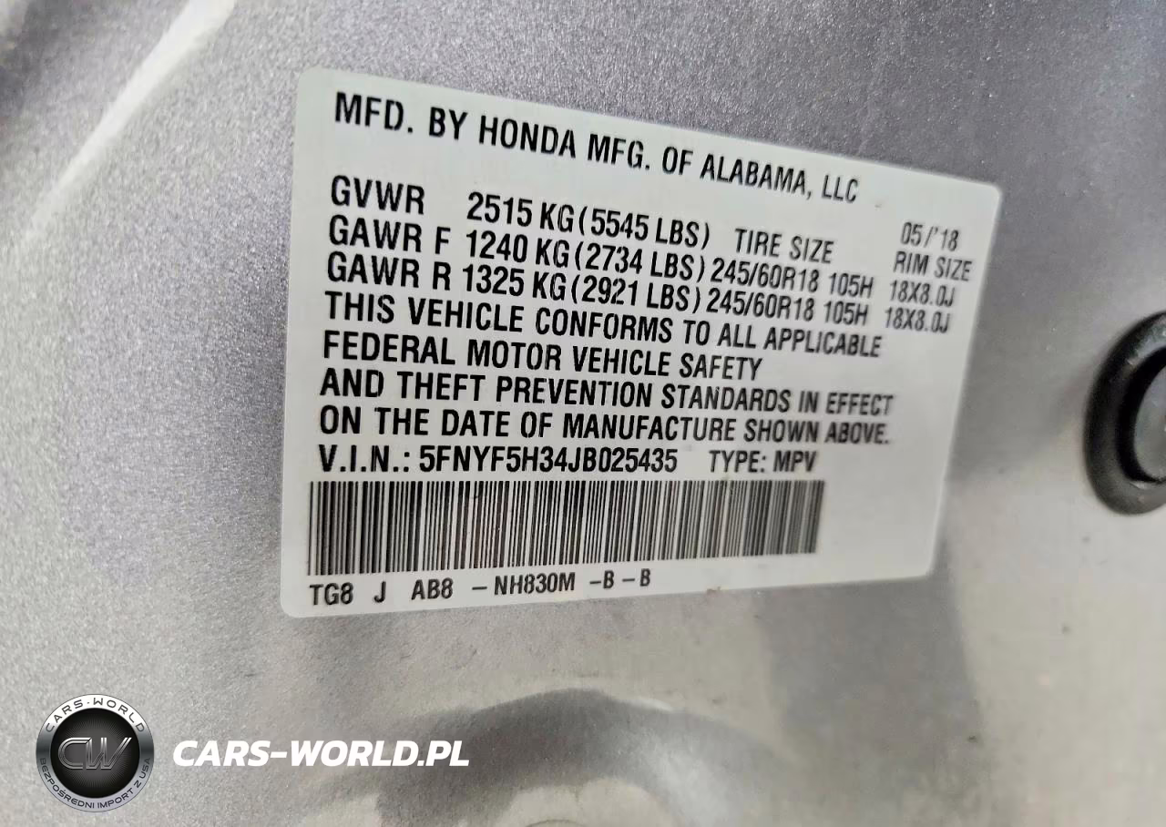 2018 Honda Pilot Ex VIN:5FNYF5H34JB025435 - 13