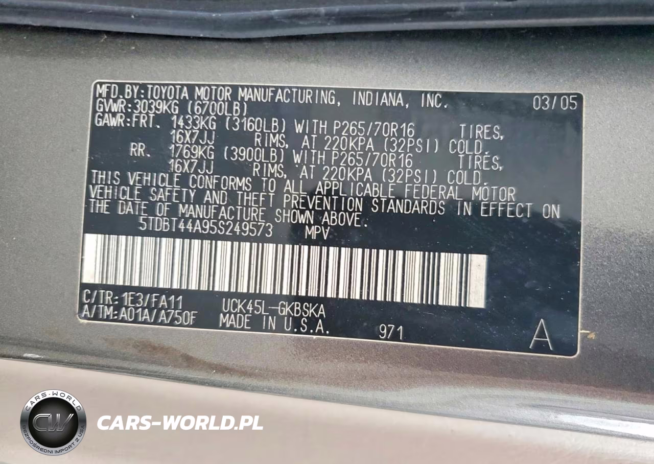 2005 Toyota Sequoia Sr5 VIN:5TDBT44A95S249573 - 13