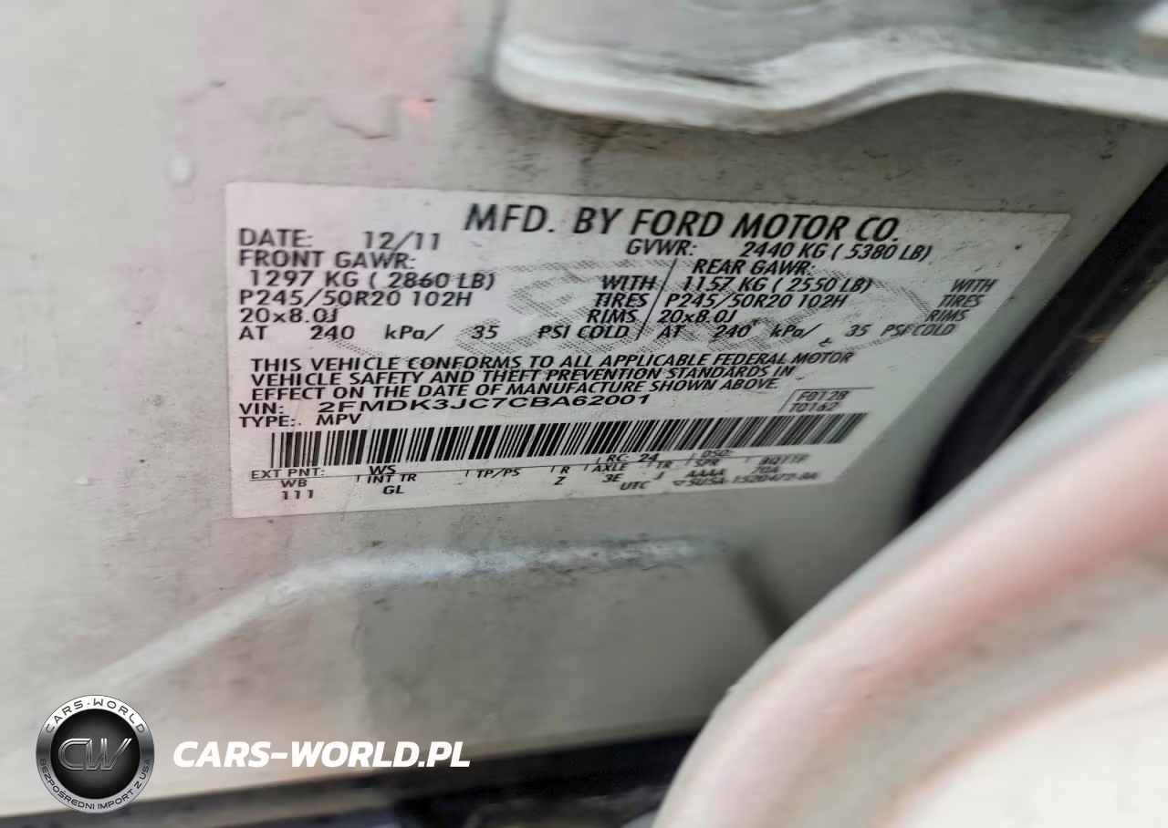 2012 Ford Edge Sel VIN:2FMDK3JC7CBA62001 - 13