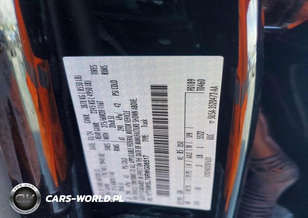 2024 Ford F150 Lightning Lariat VIN:1FT6W5L76RWG08517 - 12
