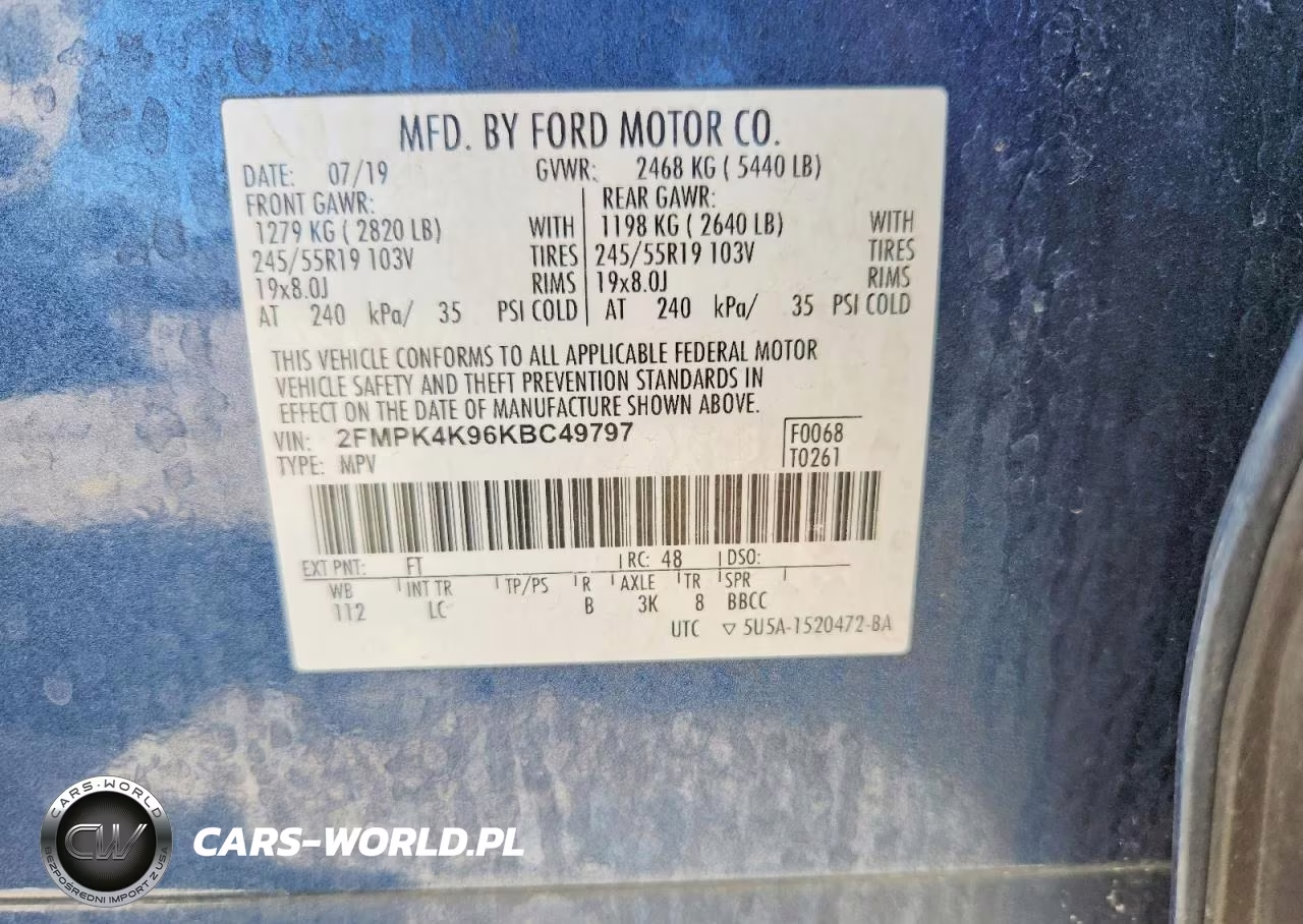 2019 Ford Edge Titanium VIN:2FMPK4K96KBC49797 - 12