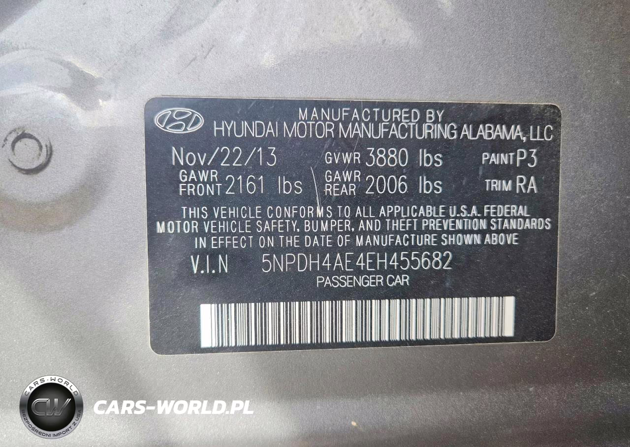 2014 Hyundai Elantra Se VIN:5NPDH4AE4EH455682 - 12